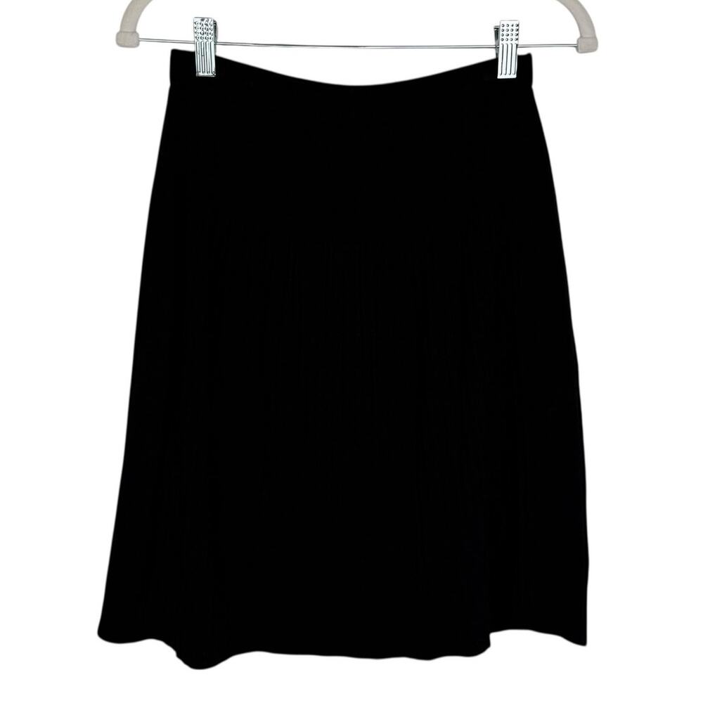 Stizzoli Made in Italy Pleated Metallic A-Line Knit Stretch Skirt 26 1/2" Preppy
